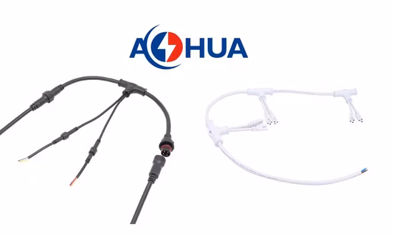 China Hot Sales Tira de luz LED Tipo T Conector de cabo divisor IP 67 2 pinos 3 pinos 4 pinos 3 vias Conector de cabos de vários ramos para luz de crescimento de plantas